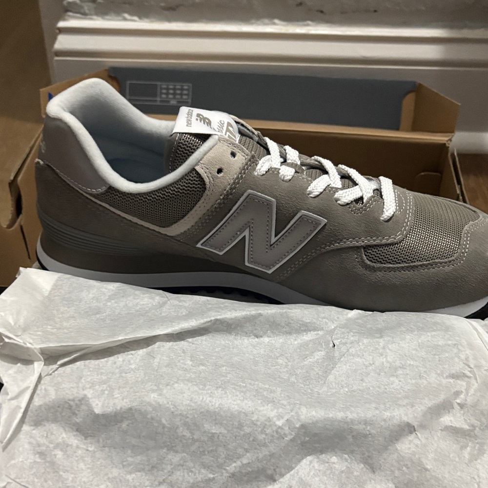 New Balance 574 Core Athletic Shoes - Grey White